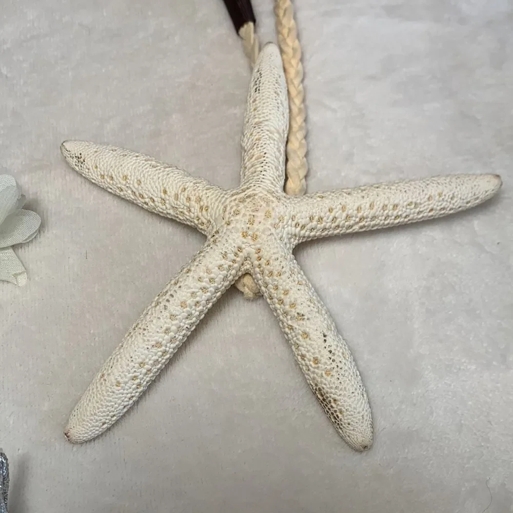 Lot of Four Headbands Cream and Silver Theme Starfish Faux Pearl Lace